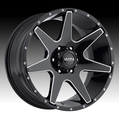 Ultra 205 Tempest Gloss Black Milled Custom Wheels Rims 1