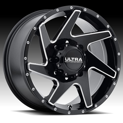 Ultra 206 Vortex Gloss Black Milled Custom Wheels Rims 1