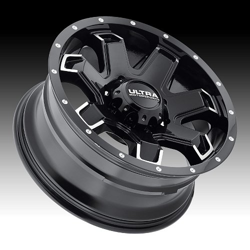 Ultra 209 Bent 7 Gloss Black Machined Custom Wheels Rims 2