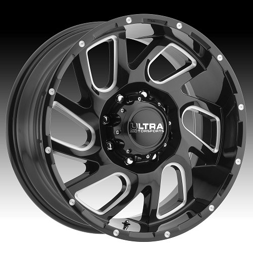 Ultra 221 Carnage Gloss Black Milled Custom Wheels Rims 1