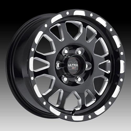 Ultra X100 Xtreme Gloss Black with Milled Accents Custom Wheels 1