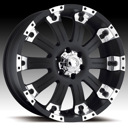 Ultra 227 / 228 Mammoth Matte Black w/ Diamond Machined Custom Rims Wheels 1