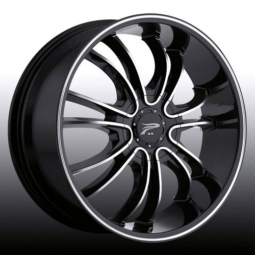 Platinum 406B 406 America Machined Black Custom Rims Wheels 1