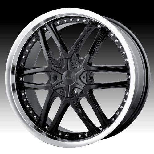 Veloche Venom 555 Black w/ Machined Lip Custom Rims Wheels 1