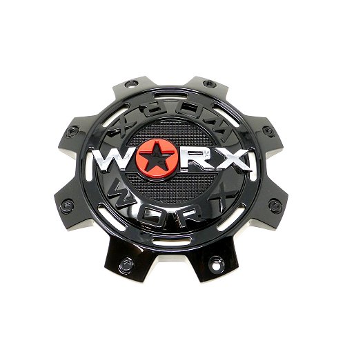 WRX-8899FB / Worx Alloy 8-Lug Gloss Black Dually Front Center Cap 1