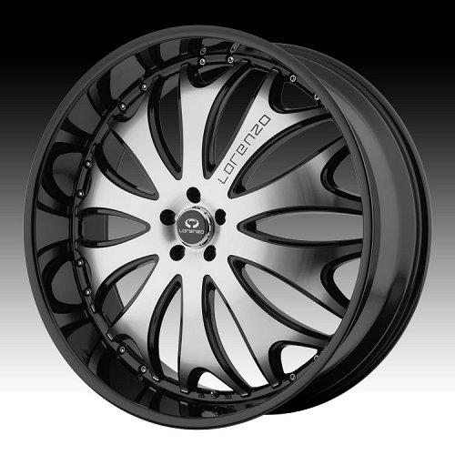 Lorenzo WL029 WL29 Gloss Black w/ Machined Face Custom Rims Wheels 1
