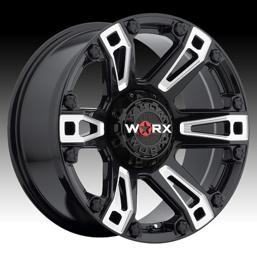 Worx Alloy 803 Beast Gloss Black with Milled Accents Custom Wheels Rims 1