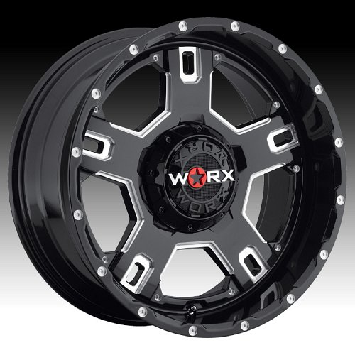Worx Alloy 802 Havoc Satin Black w/ Milled Accents Custom Rims Wheels 1