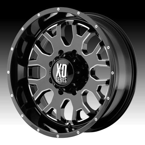 XD Series XD808 Menace Gloss Black Milled Custom Wheels Rims 1