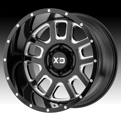 XD Series XD828 Delta Gloss Black Milled Custom Wheels Rims 1