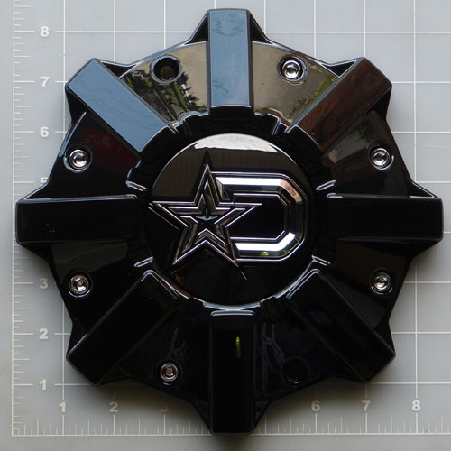 CAP-646MB-DSTAR / DropStars Gloss Black Bolt-On Center Cap 1