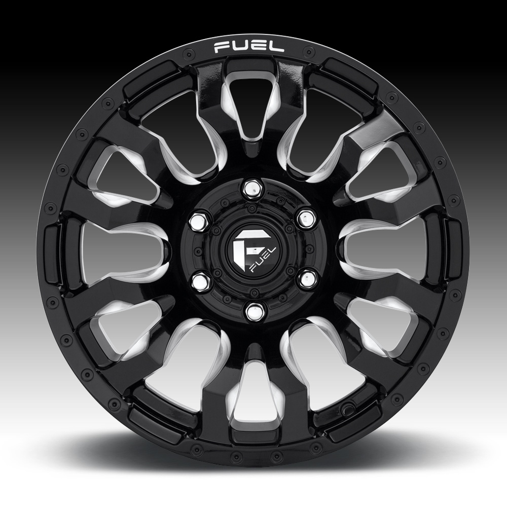 Fuel Blitz D673 Gloss Black Milled Custom Wheels Rims - D673 / Blitz