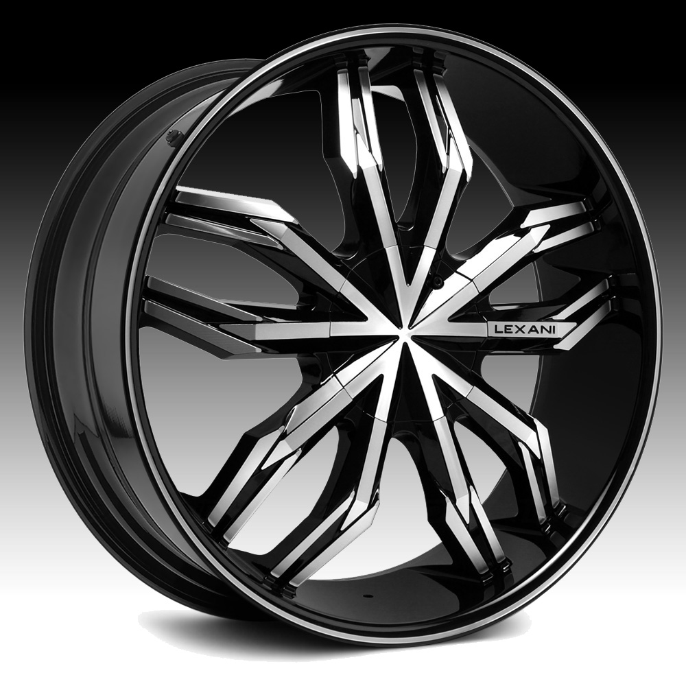 Lexani Arte Gloss Black Machined Custom Wheels Rims.