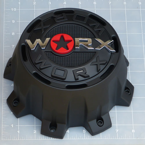 WRX-8899RSB / Worx Alloy 8-Lug Satin Black Dually Rear Bolt On Center Cap 1