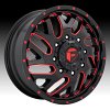 Fuel Triton Dually D656 Gloss Black Milled Red Tint Custom Wheels Rims 2