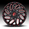 Fuel Triton Dually D656 Gloss Black Milled Red Tint Custom Wheels Rims 4
