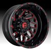Fuel Triton Dually D656 Gloss Black Milled Red Tint Custom Wheels Rims 5