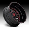 Fuel Triton Dually D656 Gloss Black Milled Red Tint Custom Wheels Rims 6