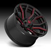 Fuel Rage D712 Gloss Black Milled Red Tint Custom Wheels Rims 5