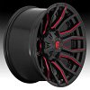 Fuel Rage D712 Gloss Black Milled Red Tint Custom Wheels Rims 2