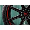 Motegi Racing MR142 CS8 Satin Black Red Stripe Custom Wheels Rims 7