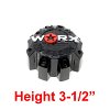 WRX-8808LB / Worx Alloy 8-Lug Gloss Black Bolt On Center Cap 3