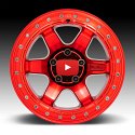 Fuel Block Beadlock D123 Candy Red Custom Truck Wheels Rims 5
