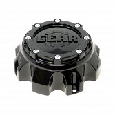 CAP-8L-B14 / Gear Alloy Gloss Black with Chrome Rivets Bolt-On Center Cap 2