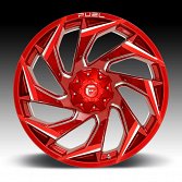 Fuel Reaction D754 Candy Red Milled Custom Truck Wheels Rims 2