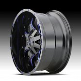 Mayhem Warrior 8015 Gloss Black Blue Accents Custom Wheels Rims 2