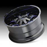 Mayhem Warrior 8015 Gloss Black Blue Accents Custom Wheels Rims 3