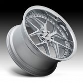 Niche Vice M225 Silver w/ Chrome Lip Custom Wheels Rims 2