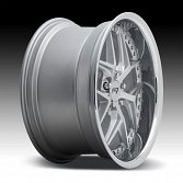 Niche Vice M225 Silver w/ Chrome Lip Custom Wheels Rims 3