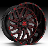 TIS Wheels 544BMR Gloss Black Milled Red Tint Custom Wheels Rims 4