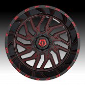 TIS Wheels 544BMR Gloss Black Milled Red Tint Custom Wheels Rims 2