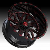 TIS Wheels 544BMR Gloss Black Milled Red Tint Custom Wheels Rims 3