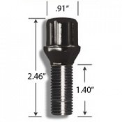 17160SDBC-20 / Gorilla 16x1.5 Black 5-Lug Spline Lug Bolt Kit