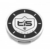 CAP-536MB-NEW / TIS 536MB-NEW Gloss Black/Brushed Aluminum Snap-In Center Cap