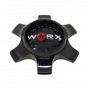 CAP-WX-6H-BR21 / Worx Alloy Gloss Black Snap On Center Cap