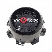 CAP-WX-8T-BR21 / Worx Alloy Gloss Black Bolt On Center Cap