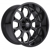 Edge Off Road 301BM Gloss Black Milled Custom Truck Wheels