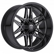 Edge Off Road 303BM Gloss Black Milled Custom Truck Wheels