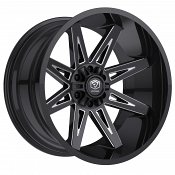 Edge Off Road 304BM Gloss Black Milled Custom Truck Wheels