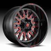 Fuel Stroke D612 Black Milled Red Tint Custom Wheels Rims
