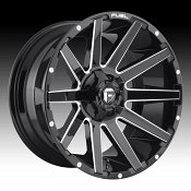 Fuel Contra D615 Gloss Black Milled Custom Truck Wheels Rims