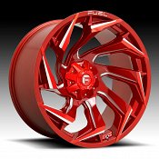 Fuel Reaction D754 Candy Red Milled Custom Truck Wheels Rims