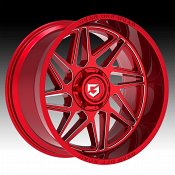 Gear Offroad 761RM Ratio Gloss Red Milled Custom Truck Wheels