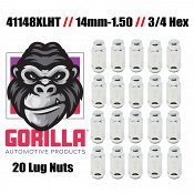 41148XLHT-20 / Gorilla 14x1.5 Chrome Long Lugs (20pcs)