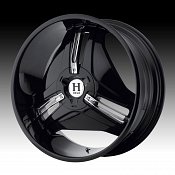 Helo HE849 849 Gloss Black w/ Chrome Inserts Custom Rims Wheels