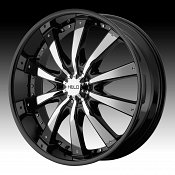 Helo HE875 Gloss Black w/ Chrome Inserts Custom Rims Wheels